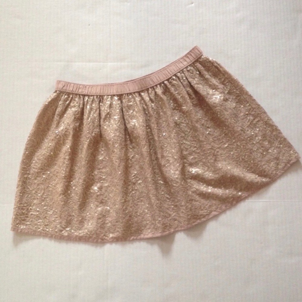 Aerie Dusty Rose Blush Skirt W/Gold Sequins